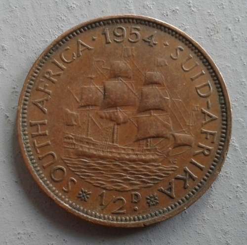 1954 SAU 1/2 PENNY : SCARCE : LOW MINTAGE 100 000 +