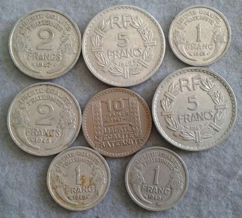 1940 'S FRANCE 8 X COIN LOT