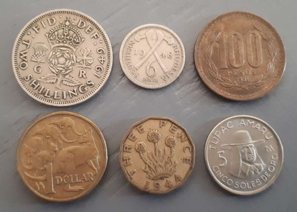6 X WORLD COIN LOT