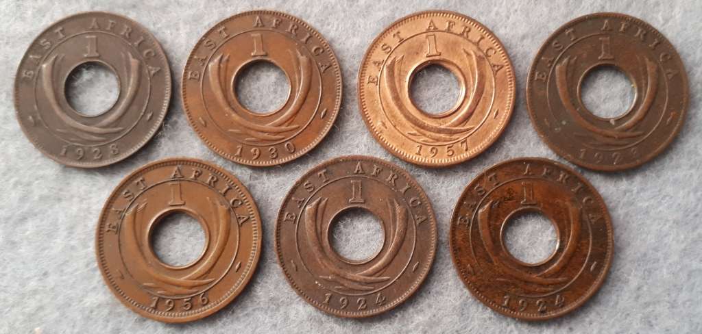 7 X East Africa one cent collection