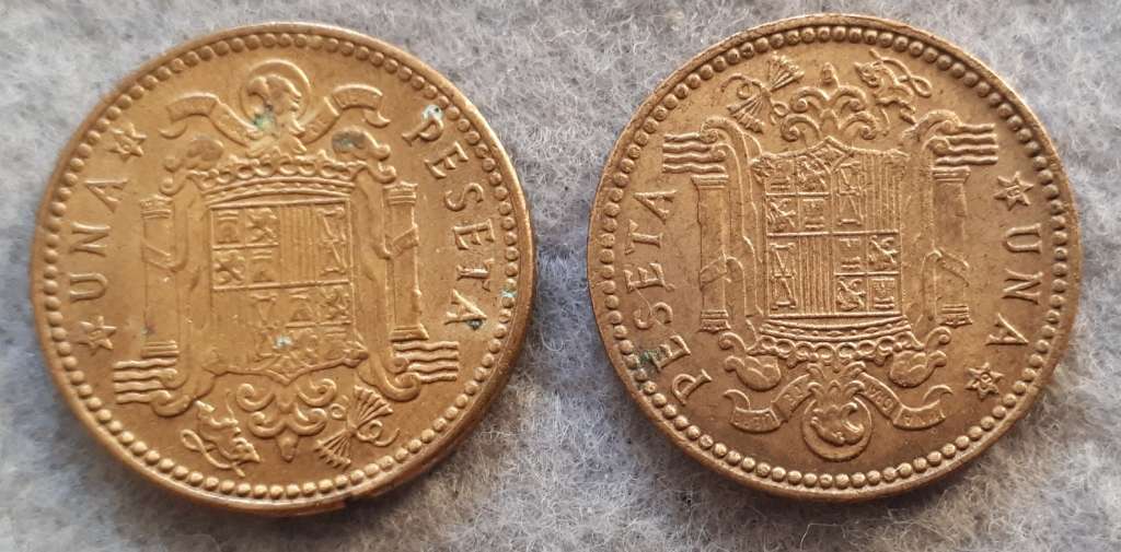 1953 sPAIN 1 Peseta : star dates * 61 & 62