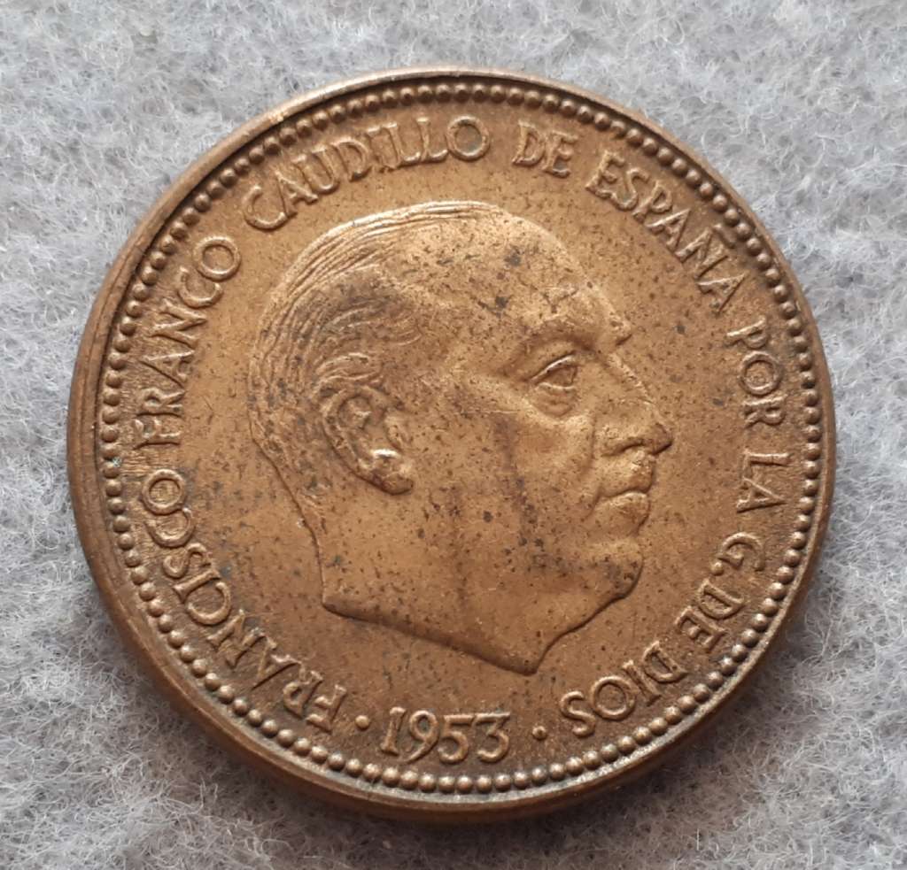 1953 Spain 2.5 pesetas : star date *56