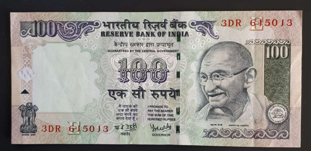 India 100 rupees : Ghandi