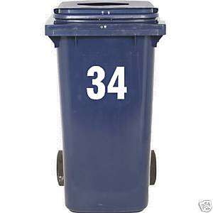 Vinyl Self Adhesive Wheelie Bin Numbers