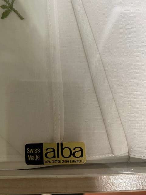 Vintage Swiss Unused Boxed of Alba Handkerchiefs Embroidered with Flowers