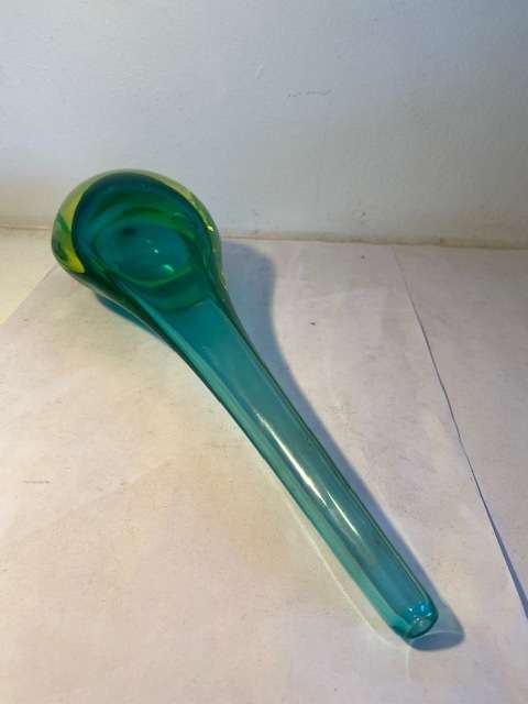 Sommerso Murano teardrop glass vase designed by Flavio Poli