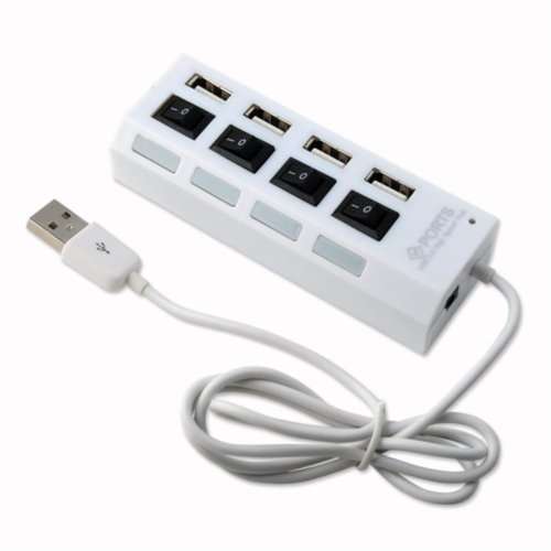 EJC 4 Port USB Hub - White