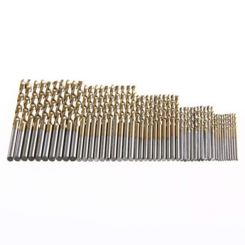 50Pcs Titanium Coated HSS High Speed Steel Drill Bit Set