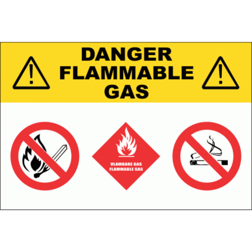 FLAMMABLE GAS SAFTEY SIGN