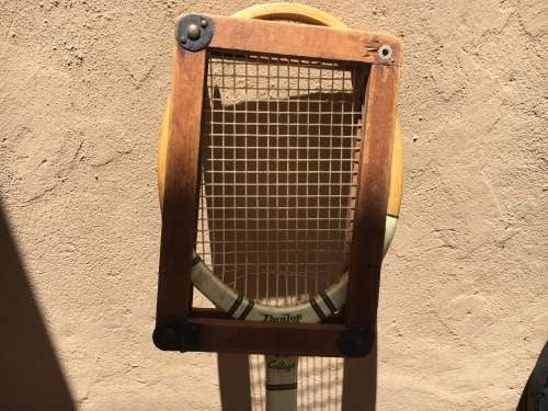 Vintage tennis racquet with head grip - perfect for mancave or bar
