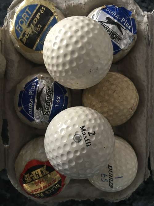 Vintage golf balls for mancave or bar - super find