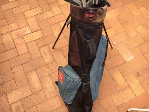 Bag with 10 putters and 2 other clubs