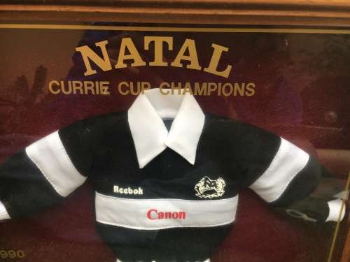 Sharks mini rugby kit in frame - collectors item - fantastic for mancave or display