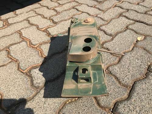 Large solid metal tank - approx 30 cm long x 15 cm wide