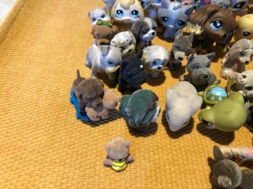 large collection of collectable mini dog figures for playing or collection - approx 60