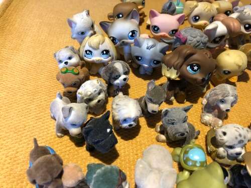large collection of collectable mini dog figures for playing or collection - approx 60