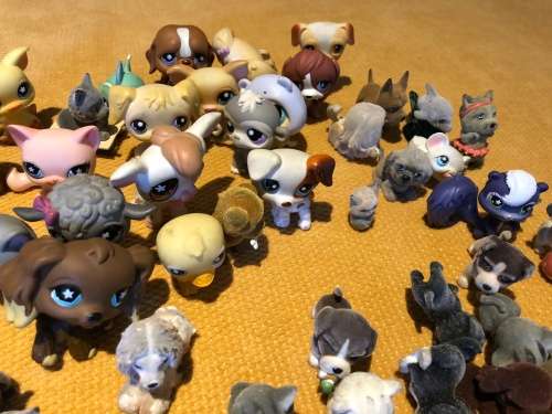 large collection of collectable mini dog figures for playing or collection - approx 60