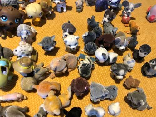 large collection of collectable mini dog figures for playing or collection - approx 60