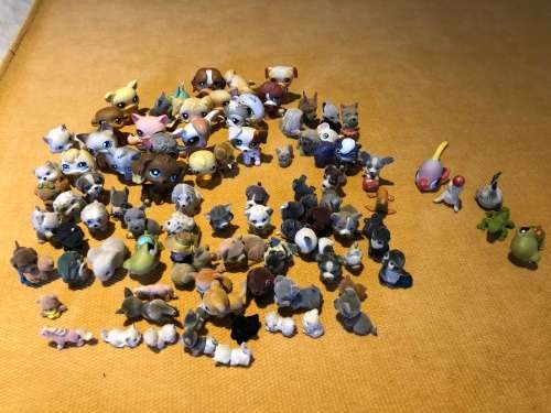 large collection of collectable mini dog figures for playing or collection - approx 60