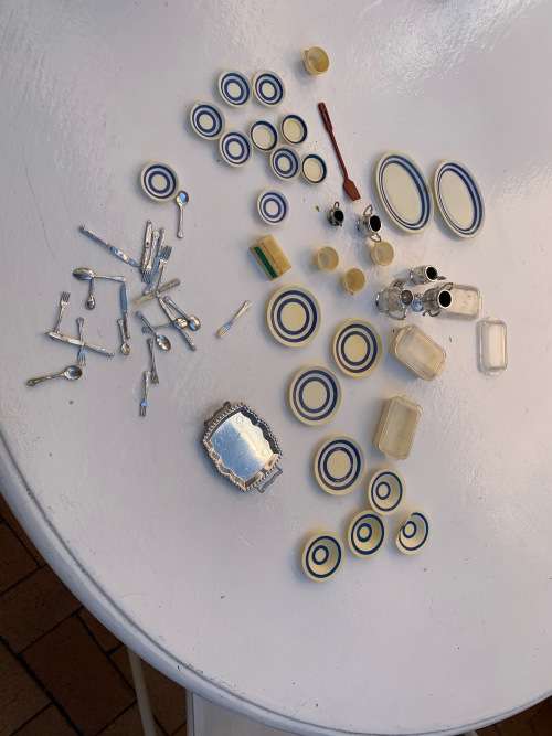 Wow - vintage play cutlery and dishes set - very rare