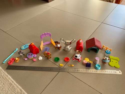 Lot of dog related toys and items