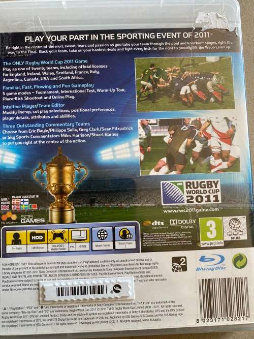 Brand new Rugby World Cup 2011 game