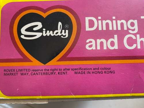 Amazing vintage Sindy boxed dining chairs and plates and cutlery etc. - box in excellent condition