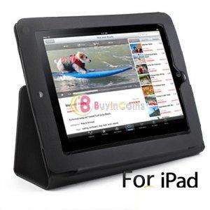 Black Flip Stand Leather Pouch Case Cover for Apple iPad