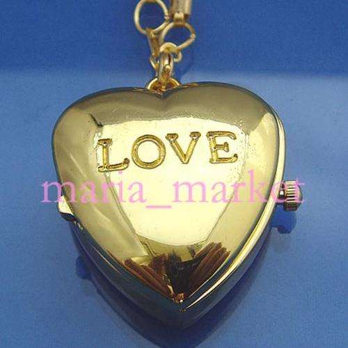 8K Gold Carve "LOVE" Necklace Clock