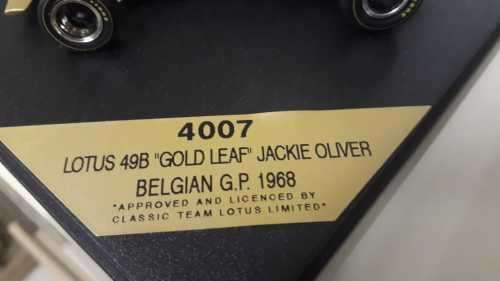 F1 Formula 1 Brand New Quartzo F1 code:4007 Lotus 49B Gold Leaf Jackie Oliver Belgian GP 1968