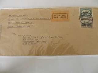 SA Union Airmail - 1st Flight BFN to DBN 26 Aug 1929 (Sealed in plastic)