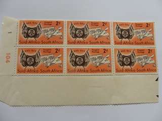 SA Union - (1954) Centenary of Orange Freestate mint control block set
