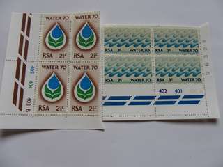 RSA - (1970) Water Campaign mint control block set