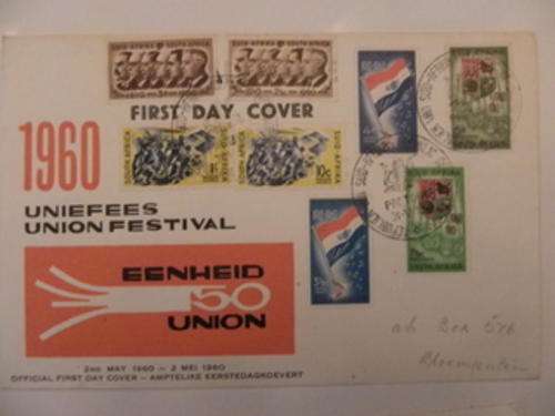Union (1960) 50th Anniversary of SA Union on Souvenir Cover (Both values!!!!)