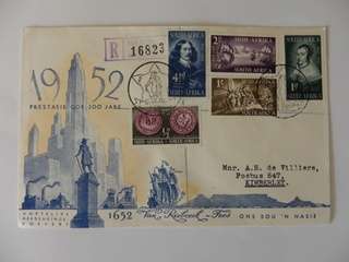 Union (1952) Tercentenary of Jan van Riebeeck Illustrated FDC