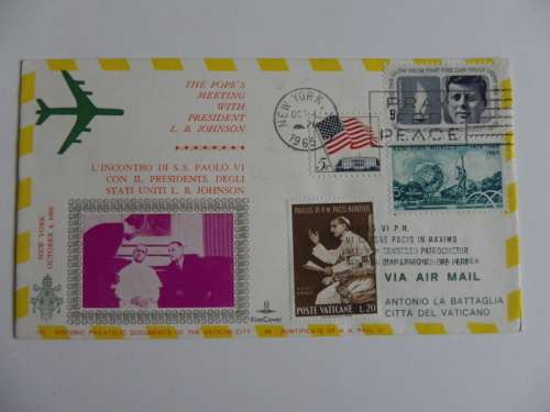 United States (1965) - The Pope's Meeting with Pres Johnson Illustrated FDC
