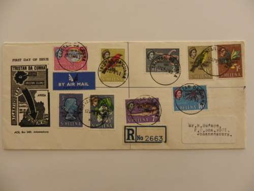 Tristan da Cunha (1963) - FDC with St Helena Overprints