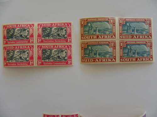 Union (1938) - Commemoration of Voortrekkers UH Mint Blocks of 4 Stamps (SACC @ R500-00)