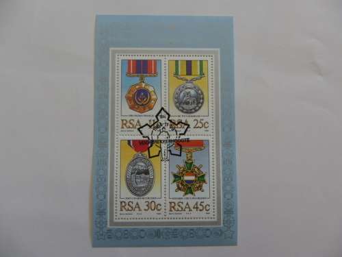 RSA S12 (1984) - Military Decorations CTO Cancelled Miniature Sheet