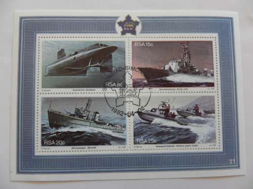 RSA S09 (1982) - Anniversary of Simonstown Naval Base CTO Cancelled Miniature Sheet