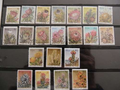RSA 3rd Definitive Series (1977) - Proteas Used Set with Coil Stamps