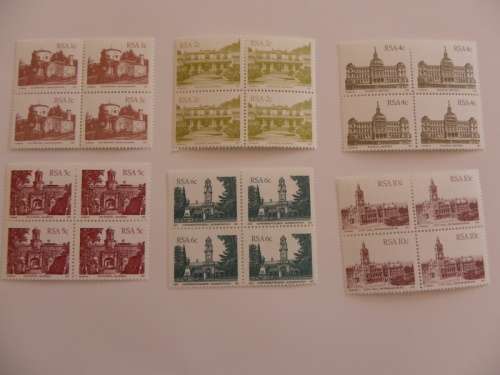 RSA 4th Definitive Series (1982) - SA Architecture Mint Blocks of 4 Stamps