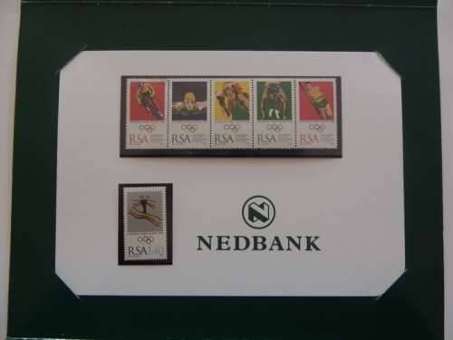 RSA (1996) - Nedbank Atlanta Olympic Folder with Stamps
