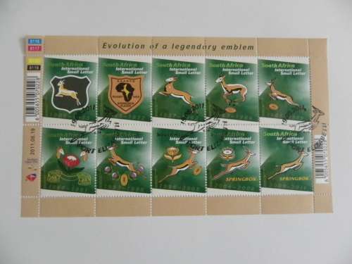 RSA 8.20 (2011) - Evolution of Rugby Emblem Full Sheet CTO Cancelled