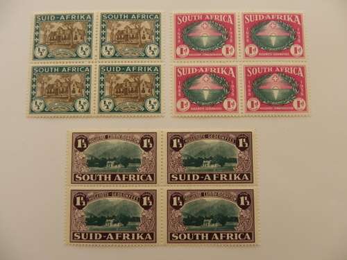 Union (1939) - 250th Anniversary of Huguenot Landing Mint Blocks of 4 Stamps (SACC @ R700-00)
