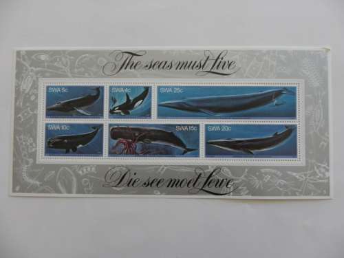 SWA S03 (1980) - Whales Large Mint Miniature Sheet