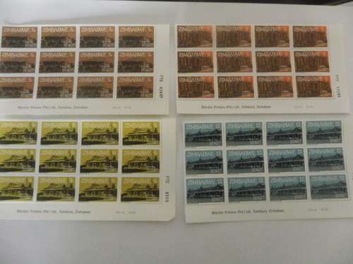 Zimbabwe (1980) - 75th Anniversary of Post Office Savings Bank Extended Mint Control Block Set