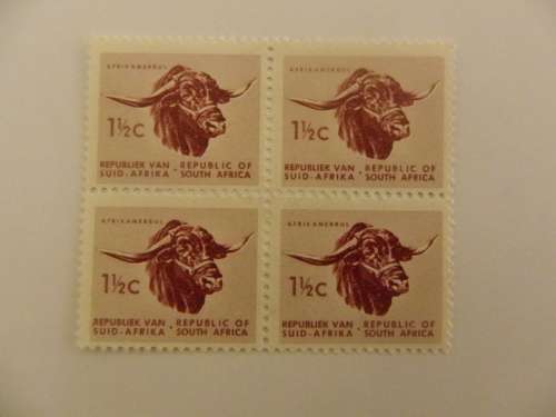 RSA 1st Definitive Series - 1 1/2 c Mint Block of 4 Stamps