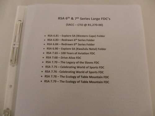 RSA 6th & 7th Series Large FDC's  (SACC @ R1,270-00)