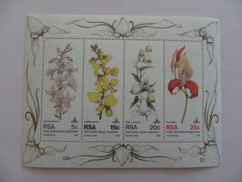 RSA S08 (1981) - 10th World Orchid Conference Miniature Sheet in Mint